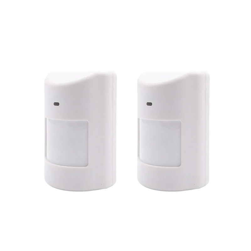 

2pcs 433MHz EV1527 W​ireless PIR Motion Sensor Infrared Sensor 100 ° 12M Detection anti-pet 20KG with Tamper Switch for Home