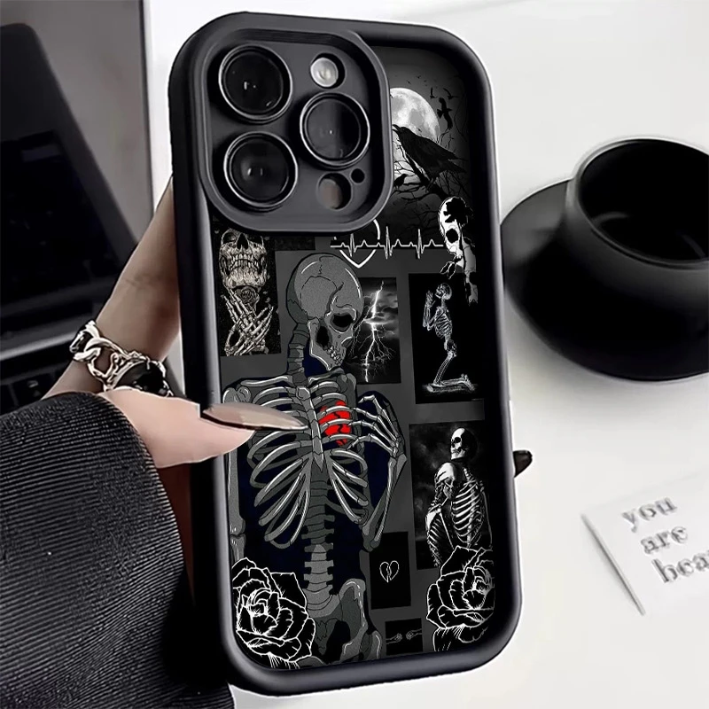 Creative Skull Print Shockproof Soft Phone Case