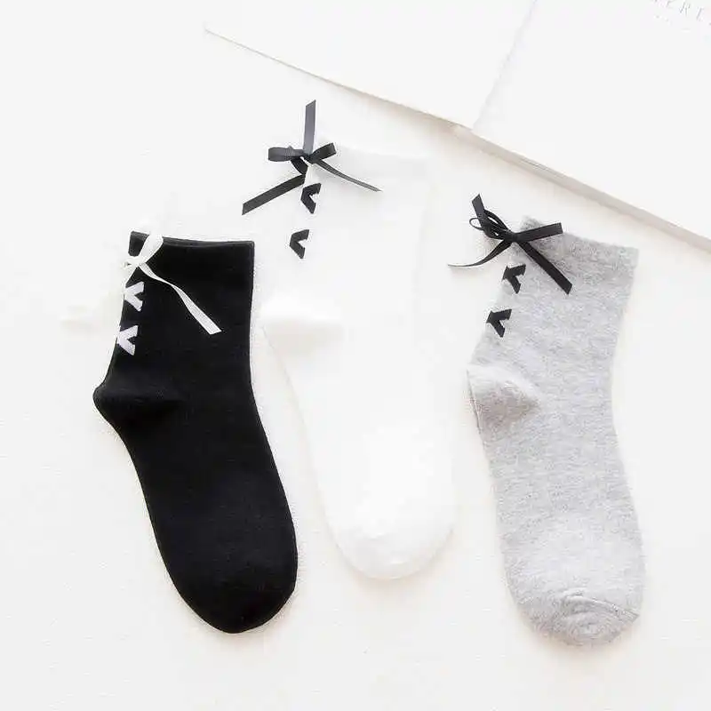 

3 Pair/Lot Warm Harajuku Bandage Solid Socks Women Kawaii Japanese Style Socks Novelty Cotton Calcetines Mujer Funny Sox