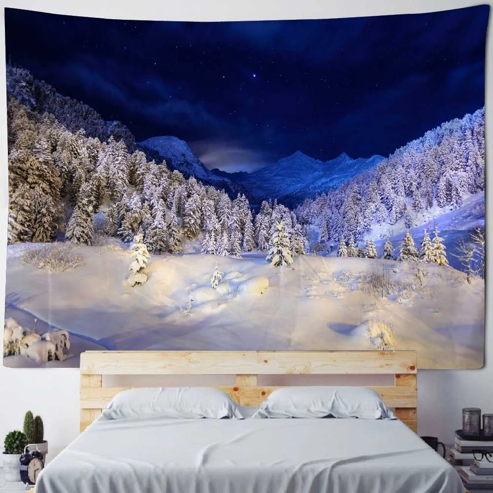 Christmas tapestry, holiday decoration, Christmas tree, Santa Claus, home art decoration, room decoration, hanging on the wall