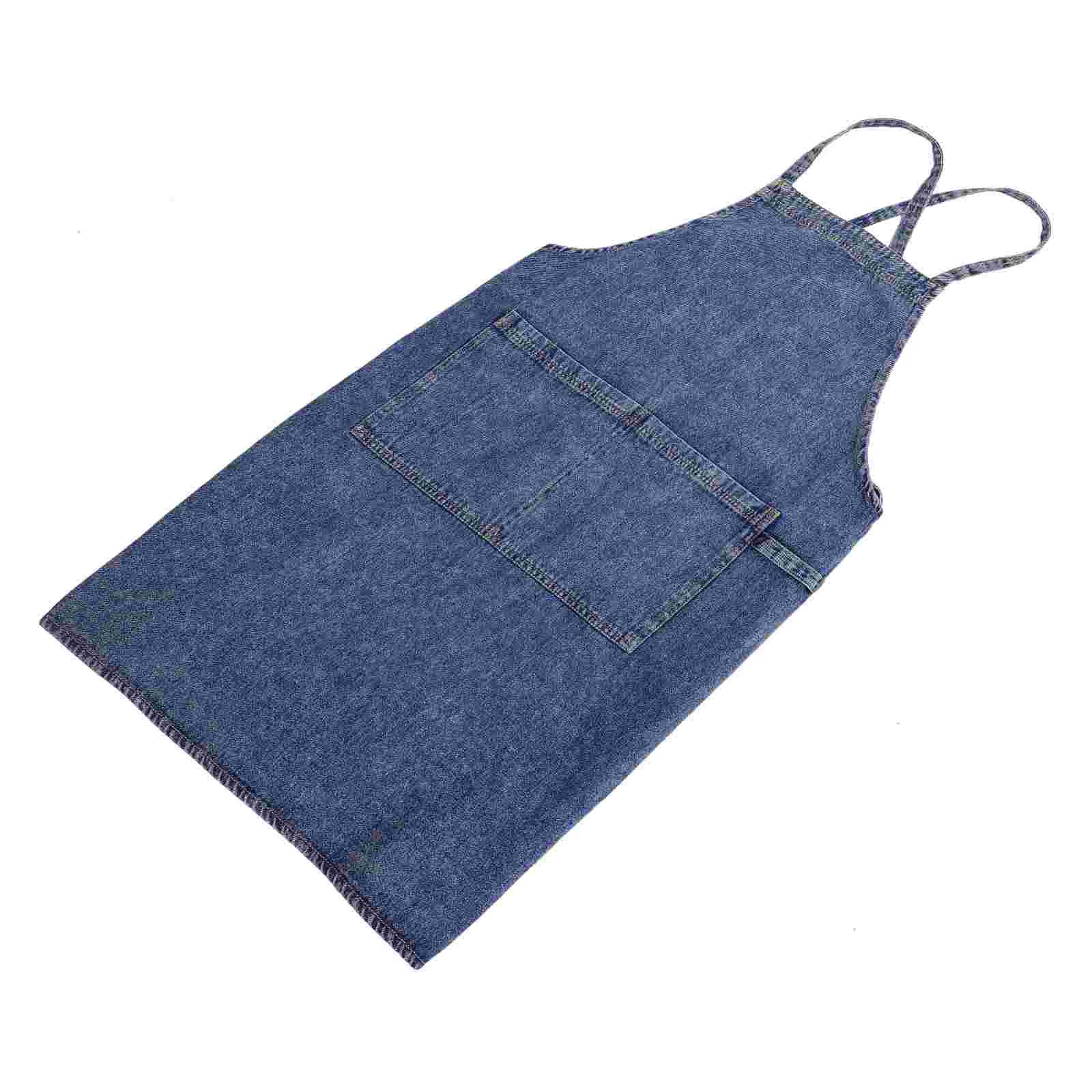 

Jean Apron Cross Back Aprons For Women Work Chef Working Kitchen Tool Multifunctional Decorative