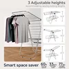 Clothes Drying Rack Foldable - 2 Level Stainless Steel Laundry Drying Rack with Height-Adjustable Wings, 33 Drying Rails 5