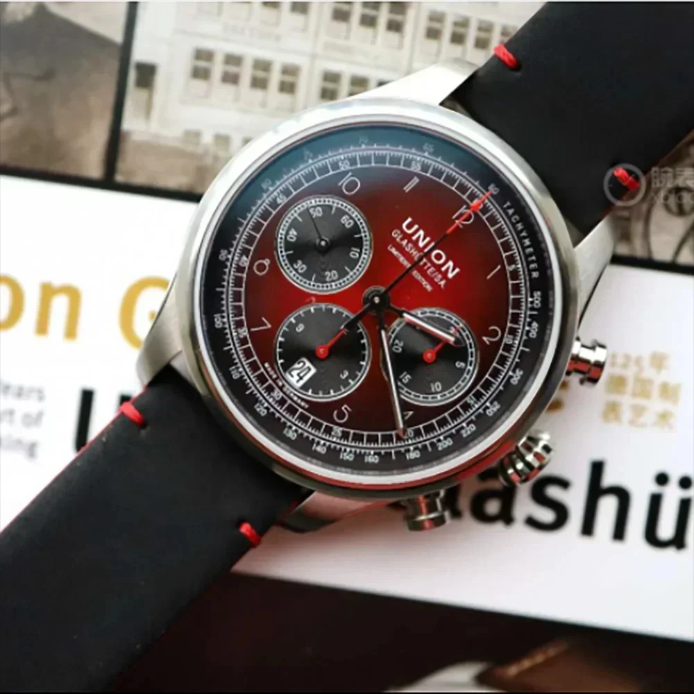 

2024 New Top High Luxury Red UNION Business Quartz Men Watches Stainless Steel Fashion Waterproof Watch Men Relogio Masculino