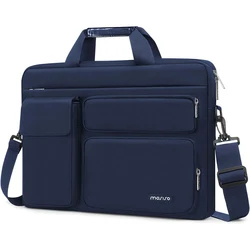 Sleek Multi - Size Laptop Briefcase - Office & Travel Computer Shoulder Bag - 15 - 16 inch (Navy Blue)