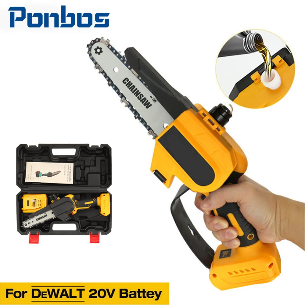 21V 6-Inch Portable Brushless Chainsaw Trimming Logging Chainsaw Cutter Gardening Wood Power Tools For DeWALT    Batteries 1pcs nb1100 metal deburring trimming knife hand burr bs1010 cutters rough edges tools for wood working tools copper tube reamer