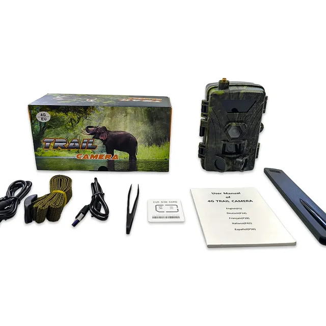 4G Trail Camera PR802G Hunting Camera with 4K Video /60MP Photo Night Vision,0.3s Trigger,120° Wide-Angle,suppout APP ICloud 6