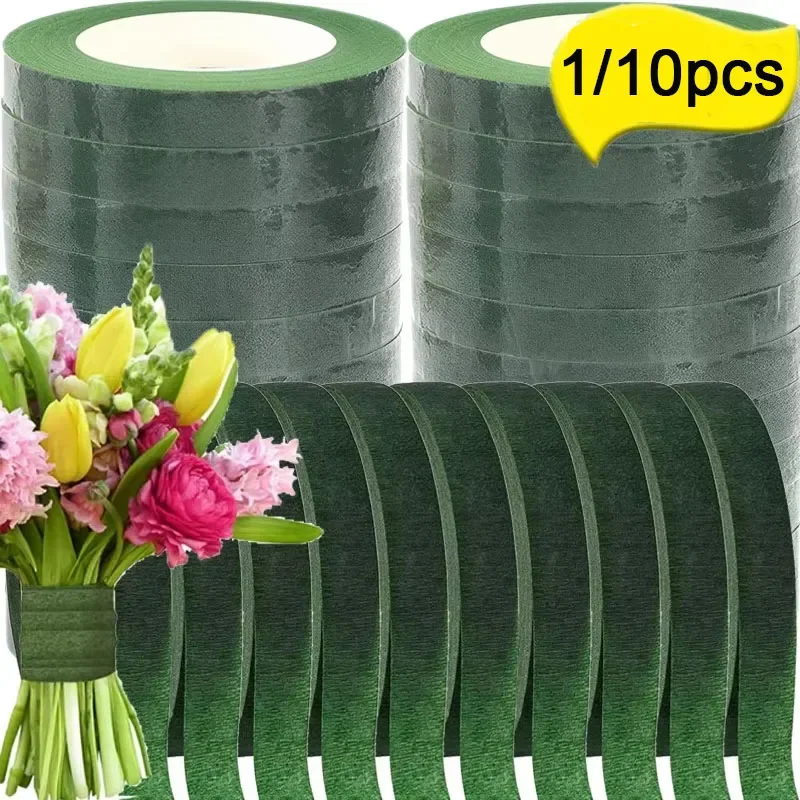 Bouquet Floral Stem Tape DIY Artificial Flowers Bouquets Self-adhesive Wrapping Green Wedding Party Decor Supplies