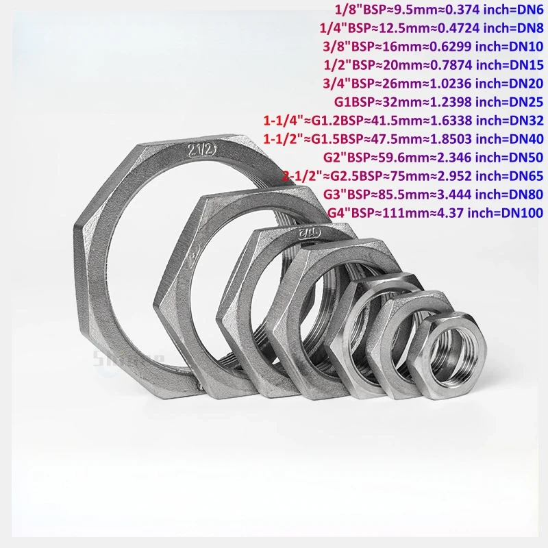 304 Stainless Steel Pipe Fitting 1/5/10pcs 1/8" 1/4" 3/8" 1/2" 3/4" 1" G1.2 BSP Male Countersunk Flange Hex Square End Plug Cap