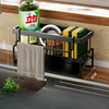 Kitchen Sink Drain Rack Organizer Stainless Steel Self-draining Sink Shelf Soap Sponge Holder Dishcloth Towel Rack filter basket 2