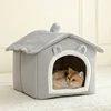 Foldable Pet House Removable Washable Cat House Puppy Cave Sofa Pet Bed House for Extra Small Dogs and Small and Medium Cats 3