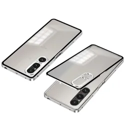 Premium Aluminium Alloy Magnetic Case with Matte Acrylic Back - Sony Xperia 1 IV (Silver)