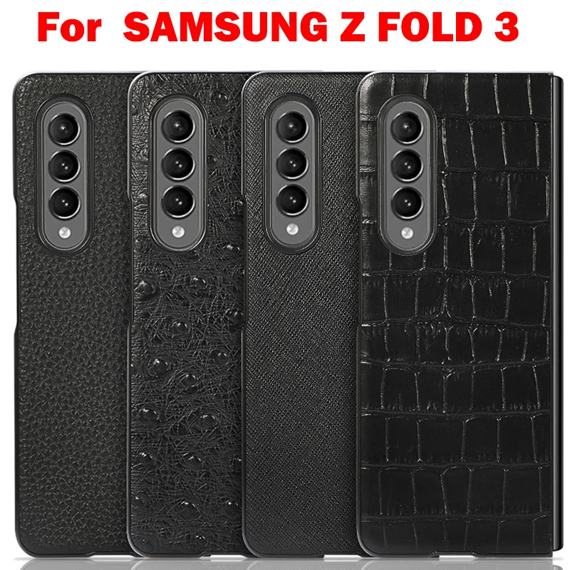 

Чехол 2 в 1 из натуральной воловьей кожи для Samsung Galaxy Z Fold 3 2, защитный чехол с текстурой крокодиловой кожи и страуса