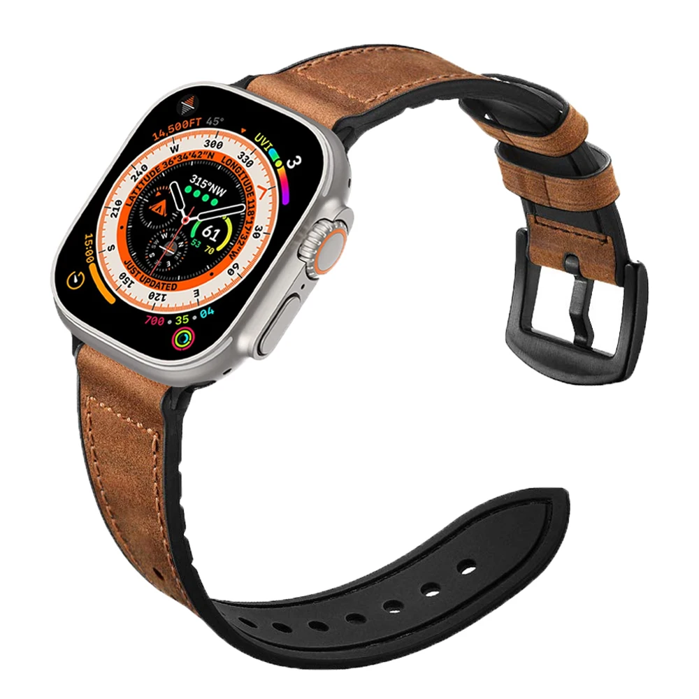 

Ремешок для Apple watch ultra band 49 мм 44 мм 40 мм 45 мм 41 мм 42 мм, аксессуары для кожаного и силиконового браслета correa Series 5 4 3 SE 6 7 8