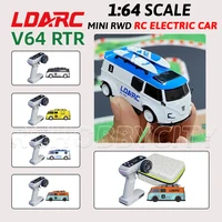 LDARC 1/64 V64 RTR RWD RC Remote Control Car Electric Mini Miniature Simulation RC Model Bread Racing Car Toy PLAY ANYWHERE 1