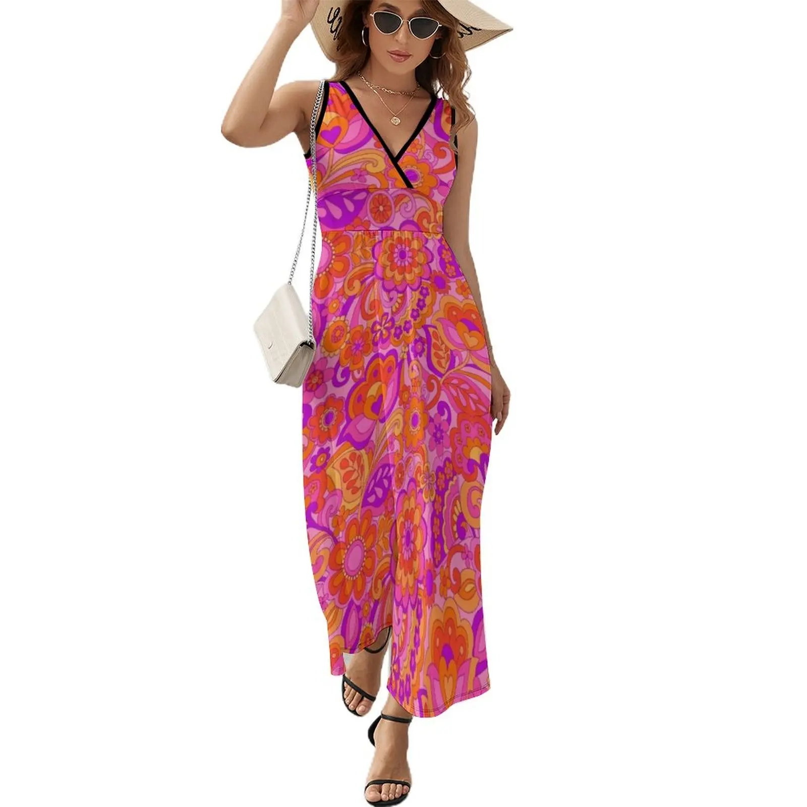 Flower Power. 60's inspired happy design Sleeveless Dress Aesthetic clothing Party dresses for women