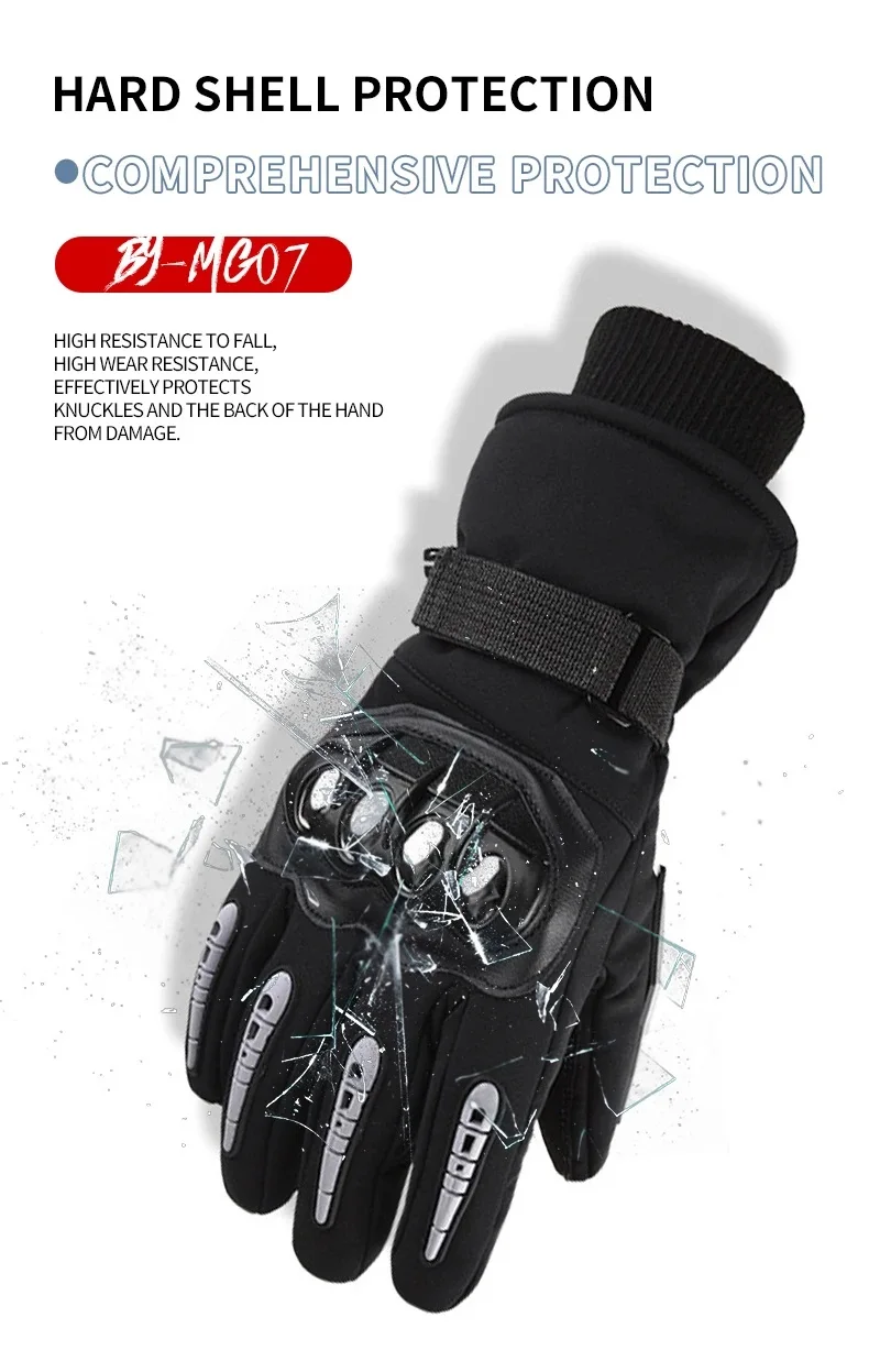 Winter Motorrad Off-road Reiten Voll Finger Handschuhe Männer Dicke Anti Slip Touchscreen Warme Winddicht Handschuh Outdoor Sport Reiten – Detail 4