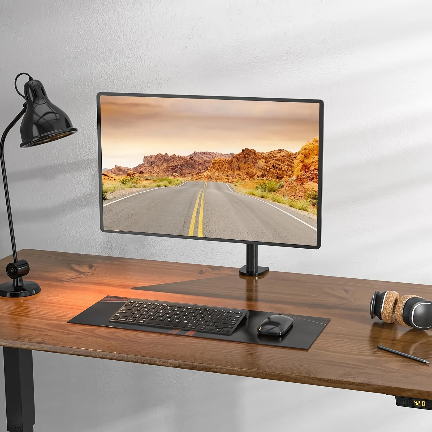 Monitor Desk Mount, Fully Adjustable Dual Monitor Arm for 2 Computer Screens up to 27 inch, Clamp Base Stand for Desk