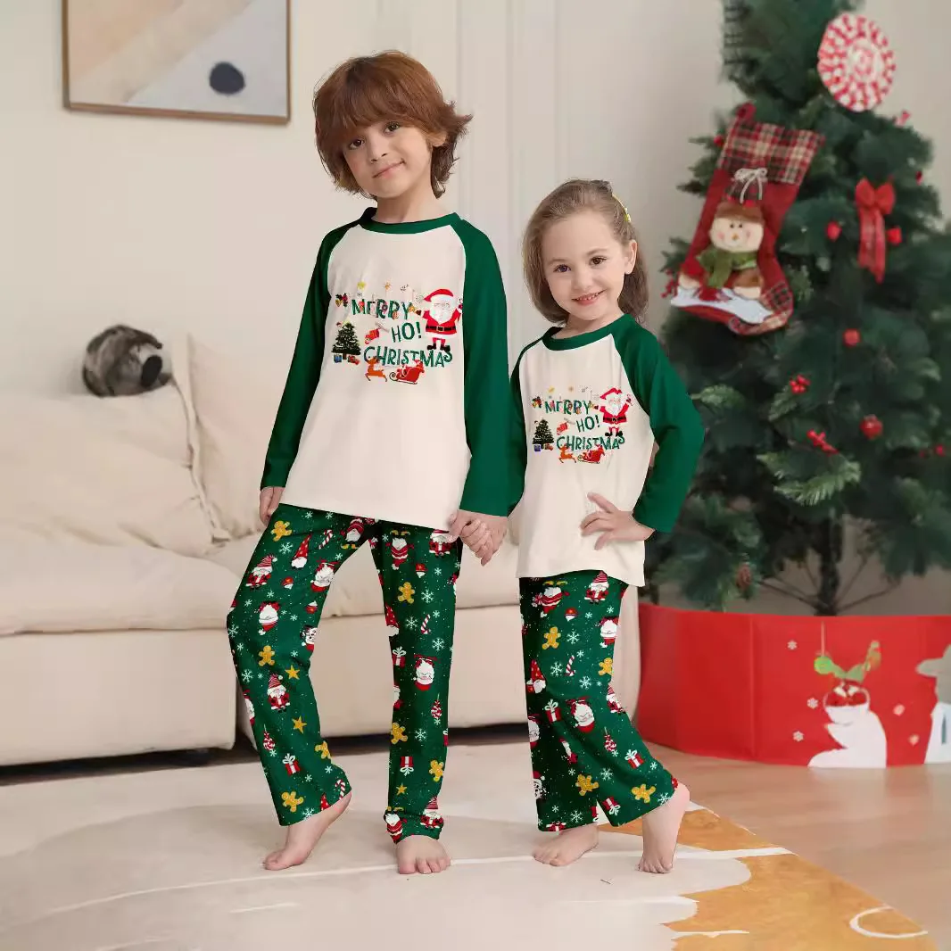 thumbnail image 5 of Conjunto navideño de pijamas familiares a juego, pijamas verdes para adultos, niños y bebés, pijamas de Año Nuevo, ropa de dormir suave para el hogar, regalo de Navidad, conjunto de pijamas, 5 of 5