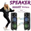 6000W Bluetooth Speaker with Subwoofer Dual 8'' Woofer Portable Wireless Speaker, Colorful LED Lights, Fit TWS/USB/SD/FM/AUX