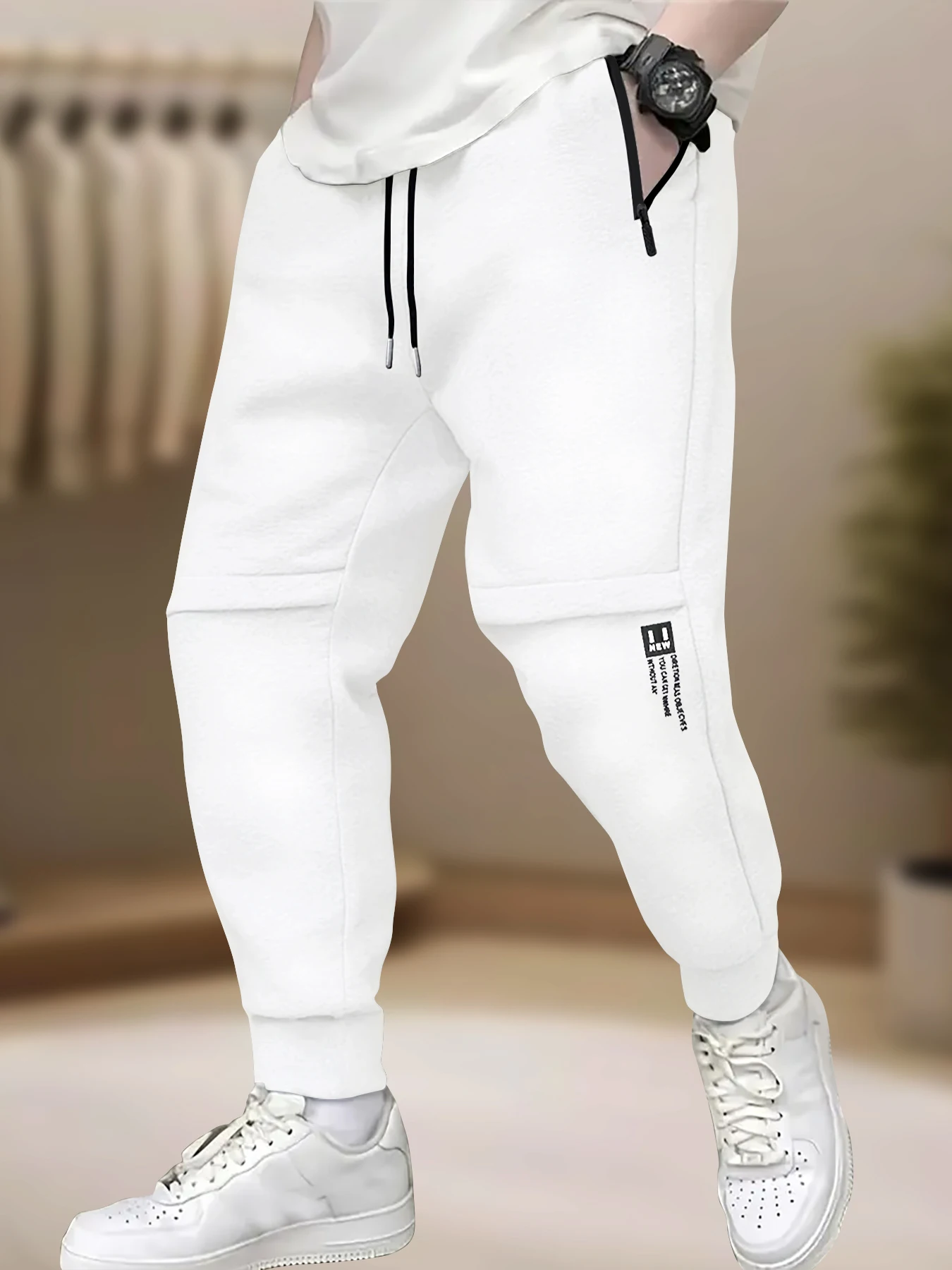 بنطلونات للأولاد، سراويل شتوية مخملية، جيوب بسحاب، بنطلونات رياضية للراحة في المنزل والخارج، نمط سميك، بسيط ومقاس كبير. 7-1