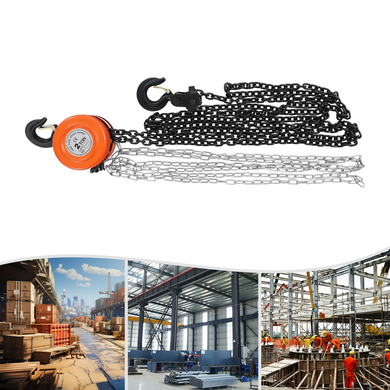 2T Handkettenzug, 2 Stränge, 6 mm, manueller Hebezeug, Handkettenblock, manueller Kettenzug für Transport, Fabriken, Bauernhöfe, Garagen – Detail 9