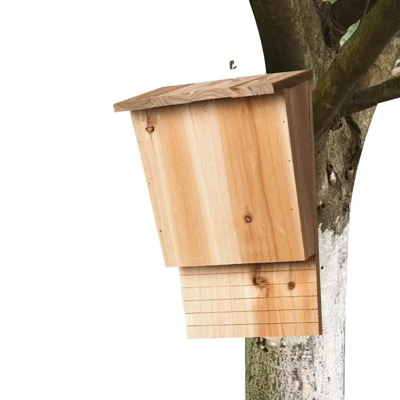 Large Outdoor Bat Houses Weatherproof Screwed Untreated Bat House Shelter Solid Wooden Boxes For Garden