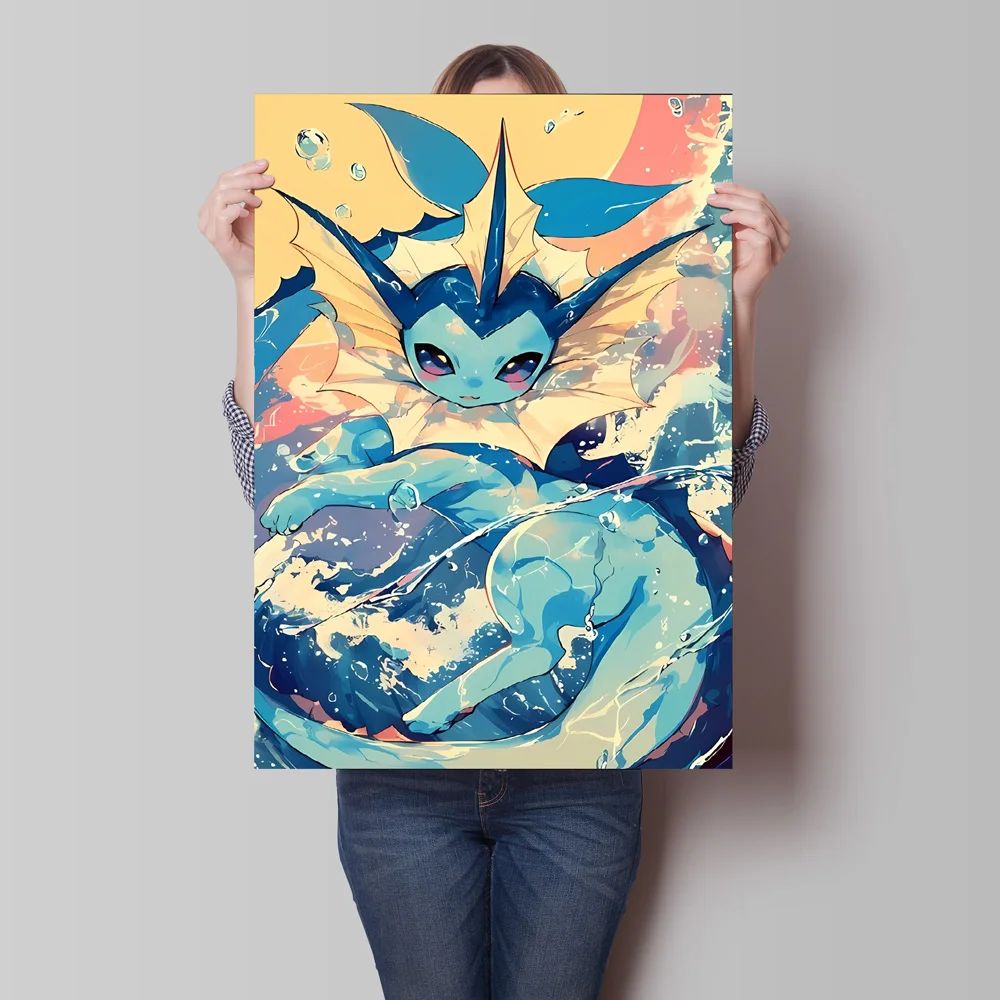 1pc frameless Canvas Paintings Classic Anime Character Pokemon Vaporeon Squirtle Poster Canvas Print Cartoon Picture Home Childr 3
