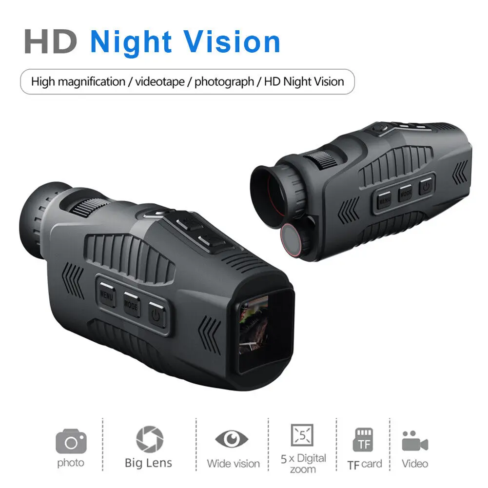 

ZIYOUHU Hunting Observation Digital Night Vision 5X Zoom 850nm Infrared Scope IR Camera 200M 1080P Video Night Viewer Monocular