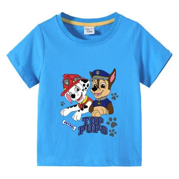 Paw Patrol Hot Sold Toddler Summer T-shirt Teenage Girls Clothing Cotton Boys Tshirt Boutique Kids Tees O-Neck Children Tops 6