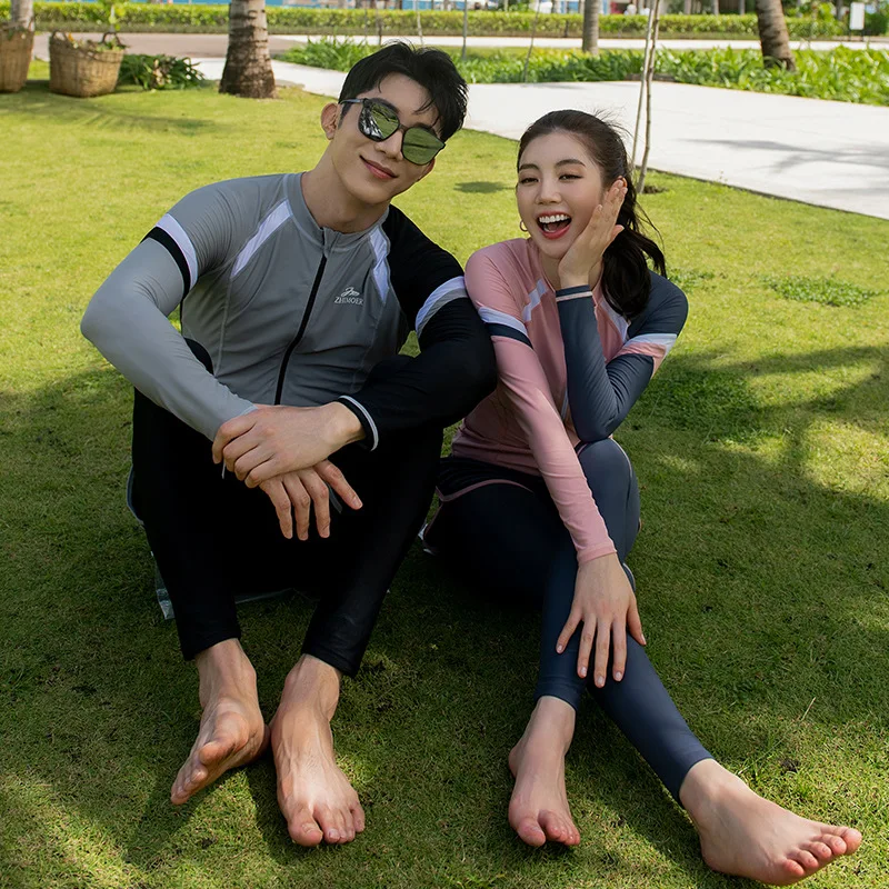 Women's 5pcs/set Long Sleeve Rash Guard Zip Swimsuit Full Body Bathing Suit for Adult Sun UV Protection Wetsuit Beach - Image 5