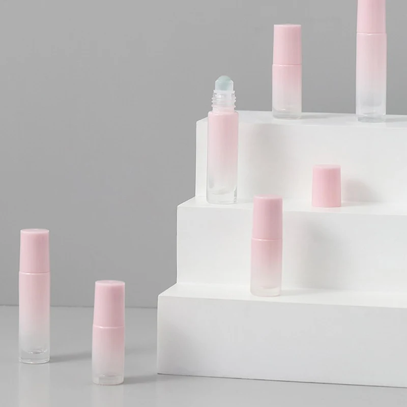 여행용 유리 롤 롤러 볼 병, 에센셜 오일 빈 향수병, 5ml, 10ml