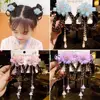 2 Pcs/Set Children Cute Chinese Style Wig Pendant Flower Hair Clips Girls Lovely Sweet Barrettes Hairpins Kids Hair Accessories 1
