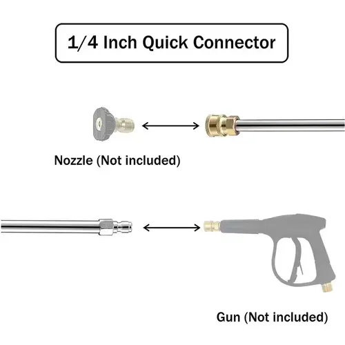Pressure Washer Extension Rod Lance Set 4000PSI Spray Gun with 1/4 Inch Quick Connect for Efficient Cleaning - Image 2