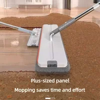 Hand Free Flat Floor With Bucket Mop 33cm Set For Home Floor Cleaning System 360 Rotating Washable Microfiber Lazy Cleaning Tool 2