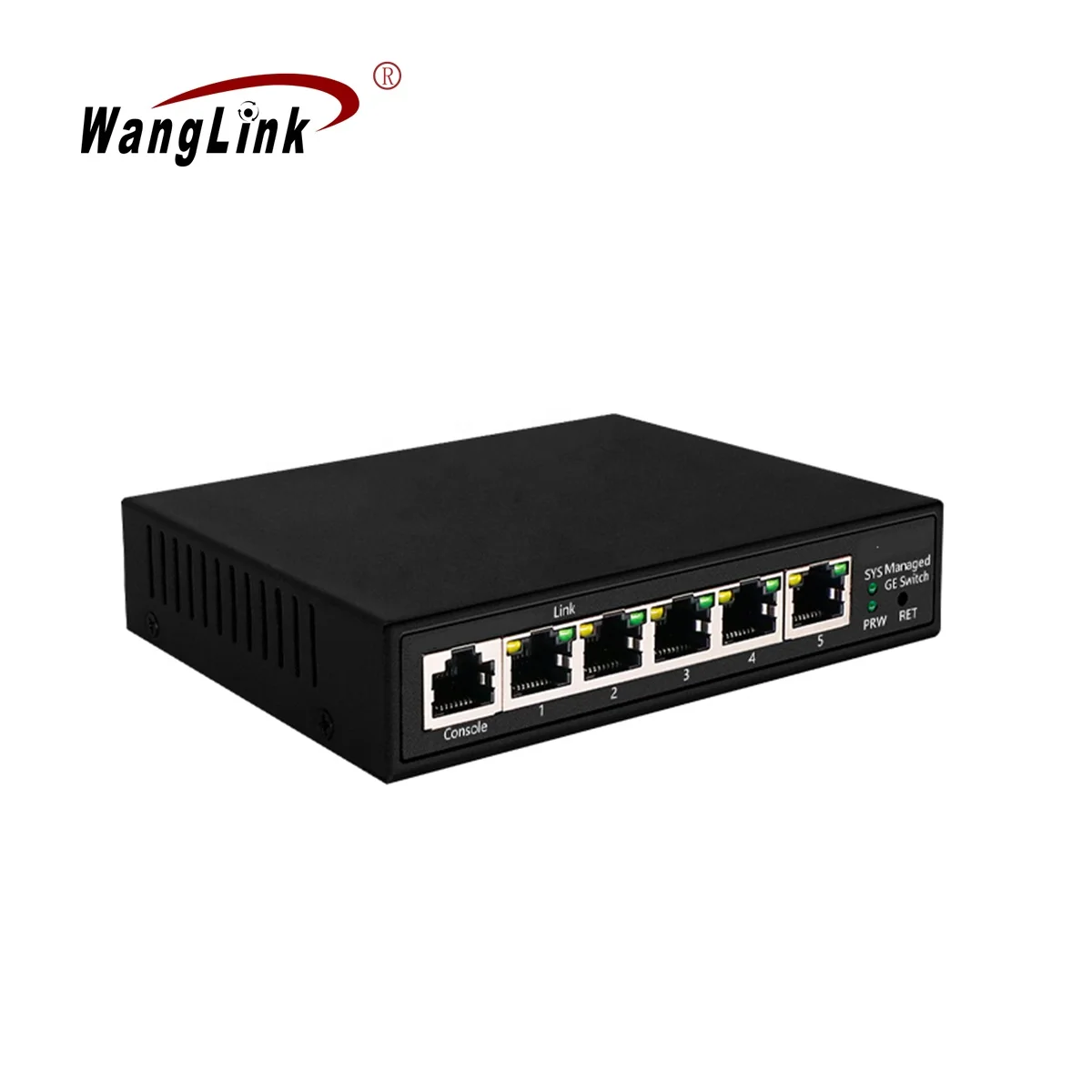 L2 Managed Switch 10/100/1000M 5 port Smart Switch Gigabit, SMNP QoS SSH Telnet