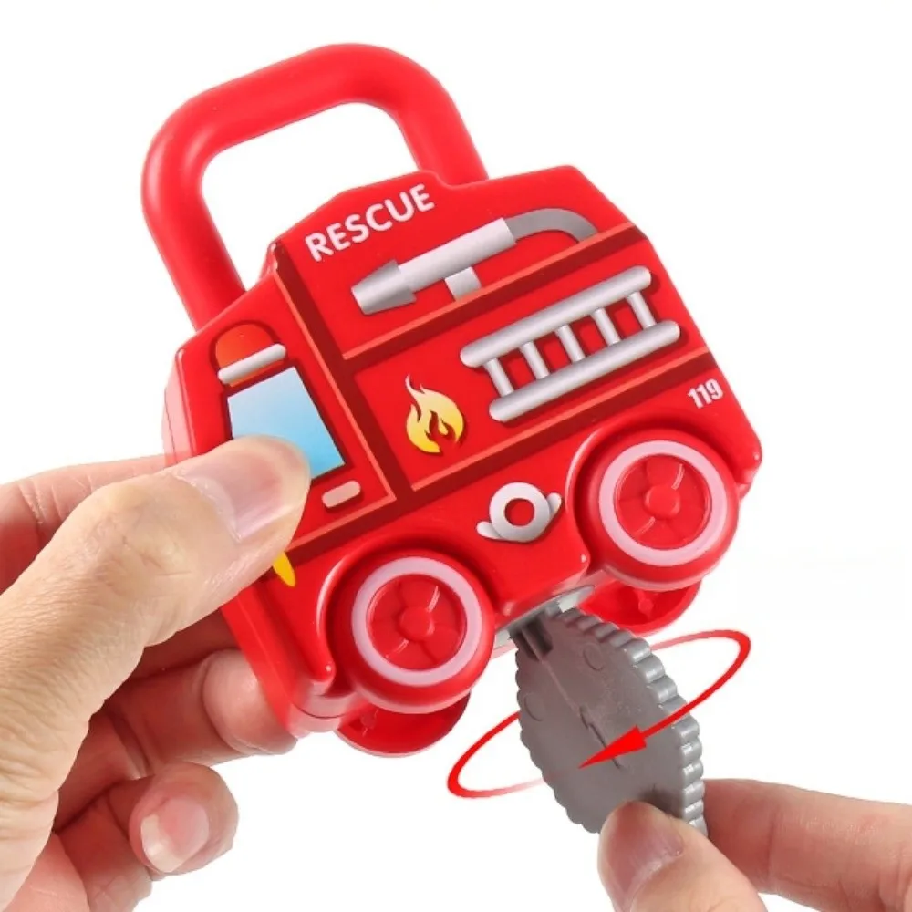 Ambulance Number Matching Unlocking Car Toy Early Educational Montessori Key Matching Toy Mini Cute Slidable Car Toy Baby