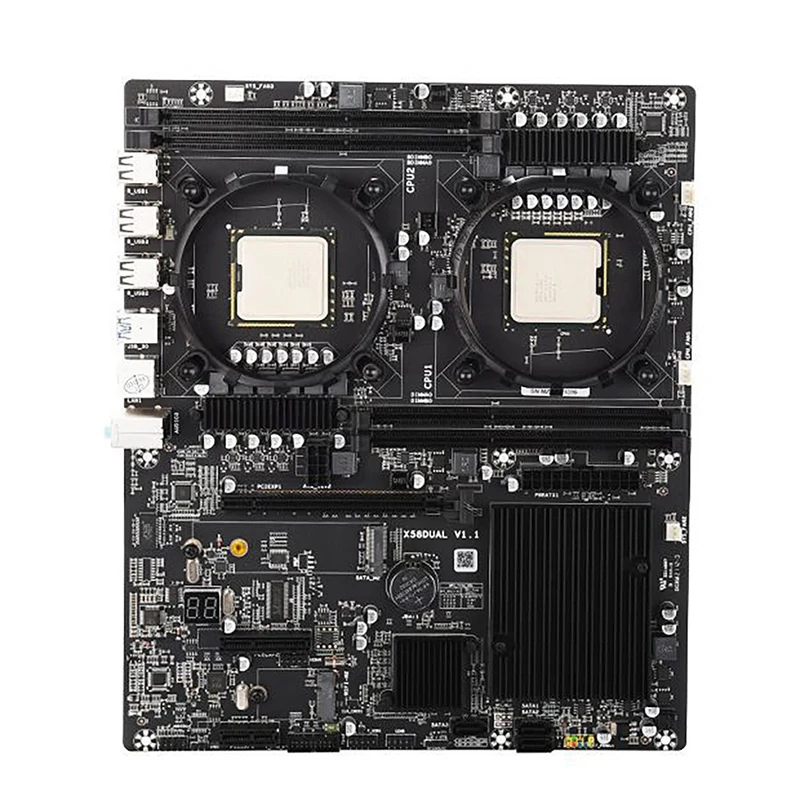 X58 Dual Channel Motherboard L5520 CPUx2 DDR3X4 1066 Memory M.2 NVME
