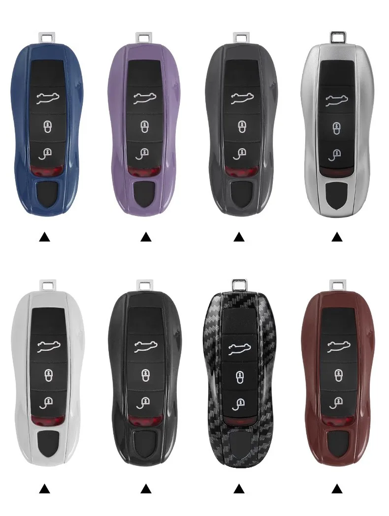 For Porsche Panamera Carrera Macan Boxster Cayman Cayenne Taycan 911 970 981 991 Car Smart Remote Key Case Fob Covers Set Shell