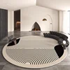 Carpet for Living Room Modern Simple Soft Coffee Table Rug Circular Line Pattern Plush Fluffy Bedroom Bedside Mat Alfombra 담요 4