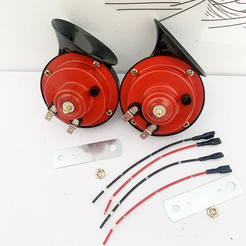 Car Motorcycle 12V/24V Snail Horn 300DB Waterproof Horn Trucks Boats Cars Motorcycles Bicycles Universal Electric
