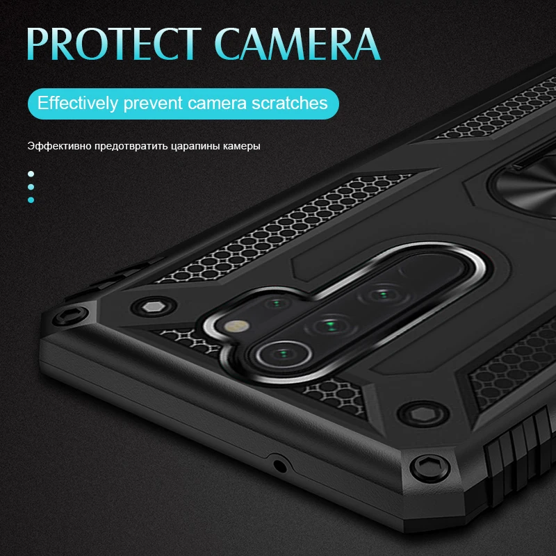 Premium Metal Ring Armor Case - Shockproof Silicone Bumper Back Cover