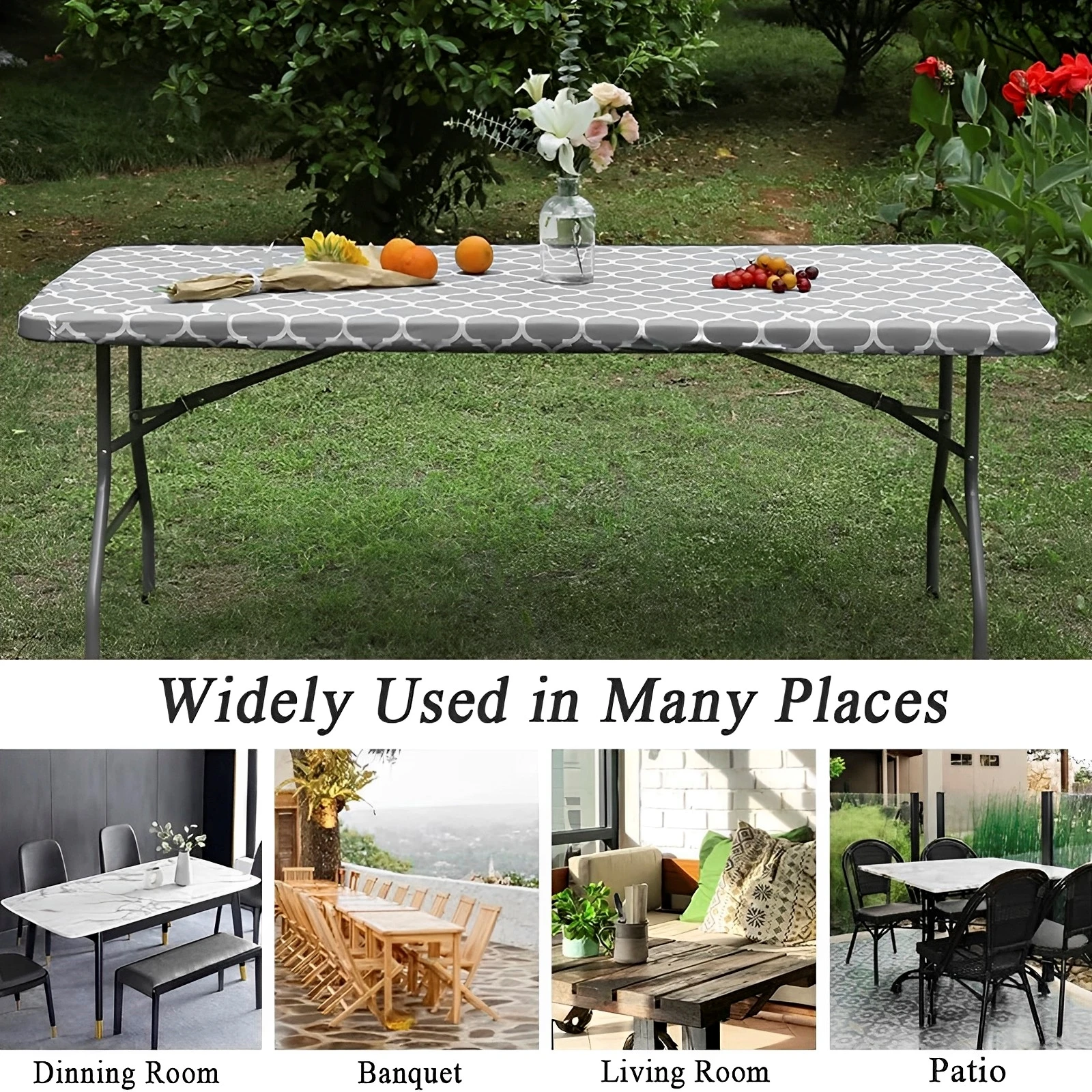 Waterproof Polyester Picnic Table Cover Set for Outdoor Camping