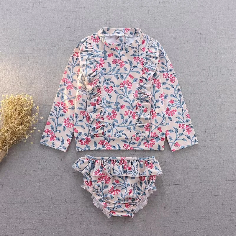 Flower swimsuit for little girl, beautiful swimsuit for summer
