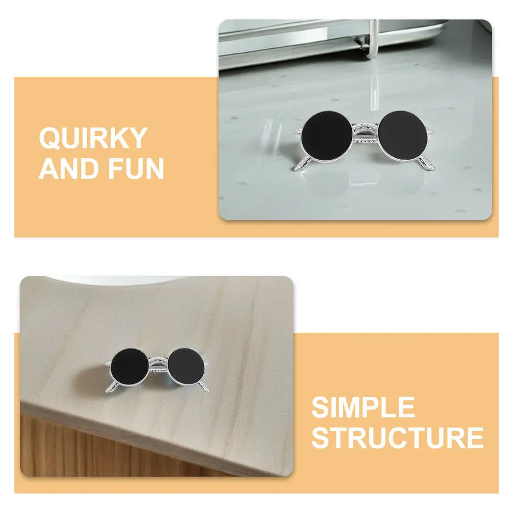 2Pcs 선글라스 헤어 클립 안전한 고정을 위한 블랙 기발한 금속 스프링 클립 세련된 헤어 액세서리 크리 에이 티브 안경 머리핀