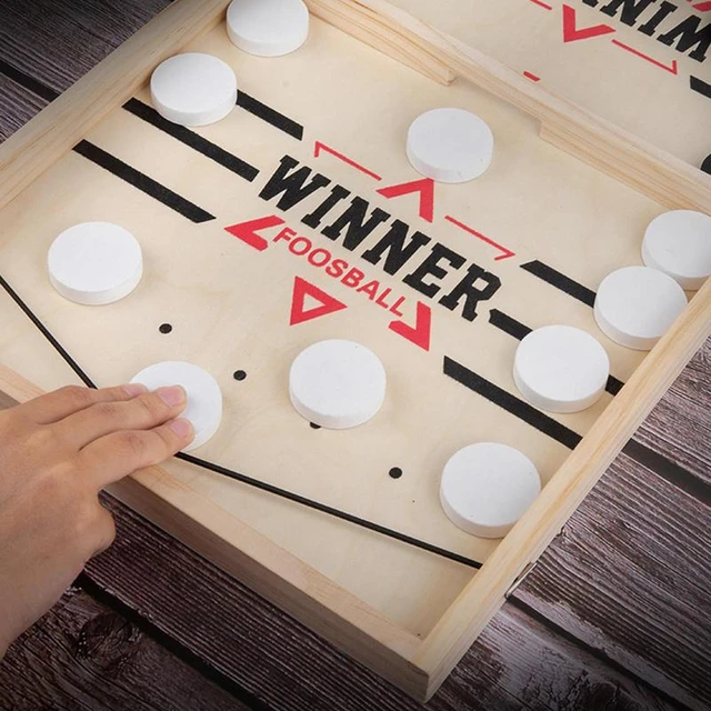 Large Fast Sling Puck Game - Super Board Games for a Family Game Night &  Party with Friends | Wooden Hockey Table | Foosball Winner Rapid Battle  Speed