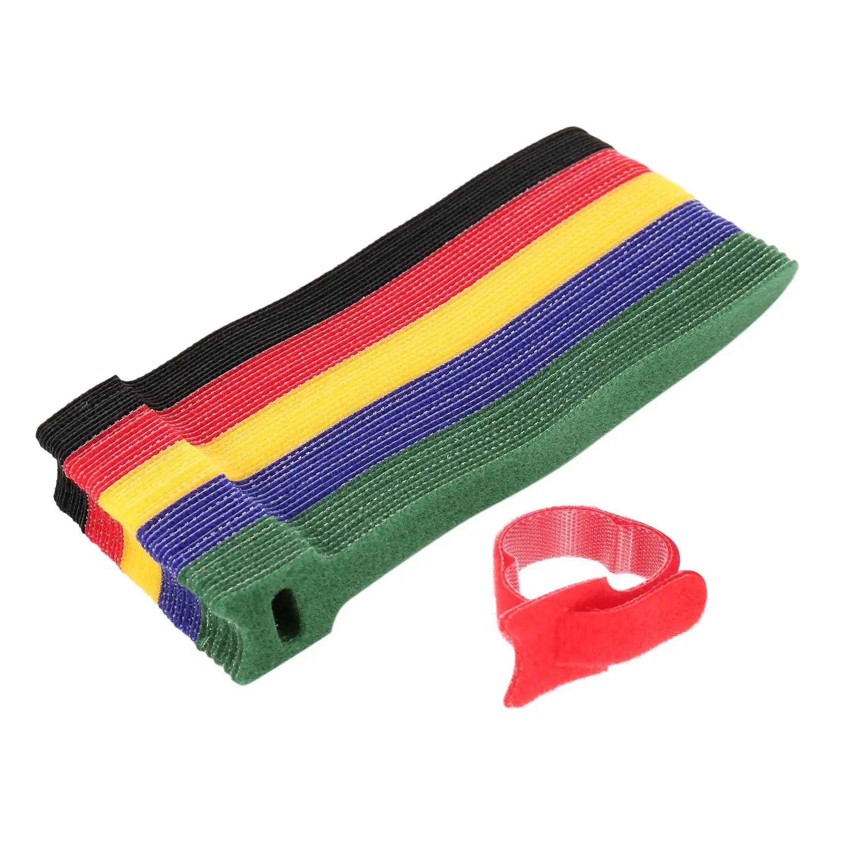 50PCS Reusable Color Mixing Cable Cord Strap Hook Loop Ties Tidy Organiser Tool Fastener Management