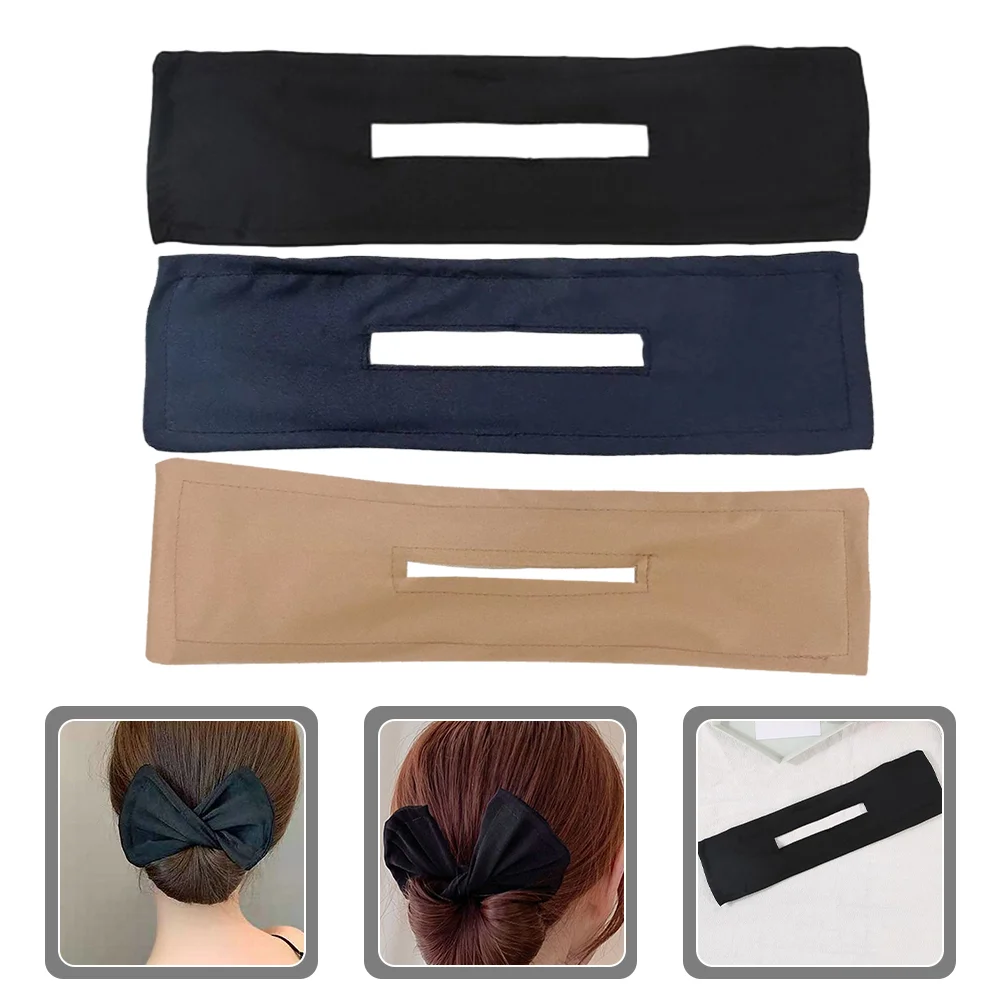 Hair Pins for Buns Black Bow Elastics Machine Clips Fabric Lazy Curler Maker Girl