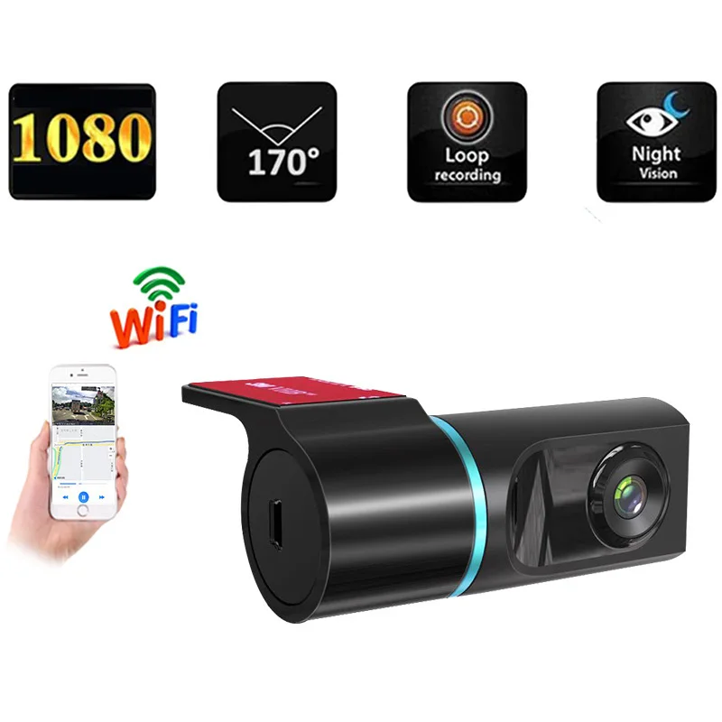 Con Telecamera Per Auto Wifi Dash Cam Visione Notturna Record Anteriore Rotazione Di 360 Gradi Sistema Di Assistente Intelligente Adas Black Box Car D
