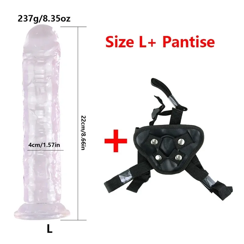 Sex Toys Jelly Dildo 5 sizes Penis Adjustable Strapon Dildo Realistic Sex Toys Lesbian Women Couples Suction Cup Pants