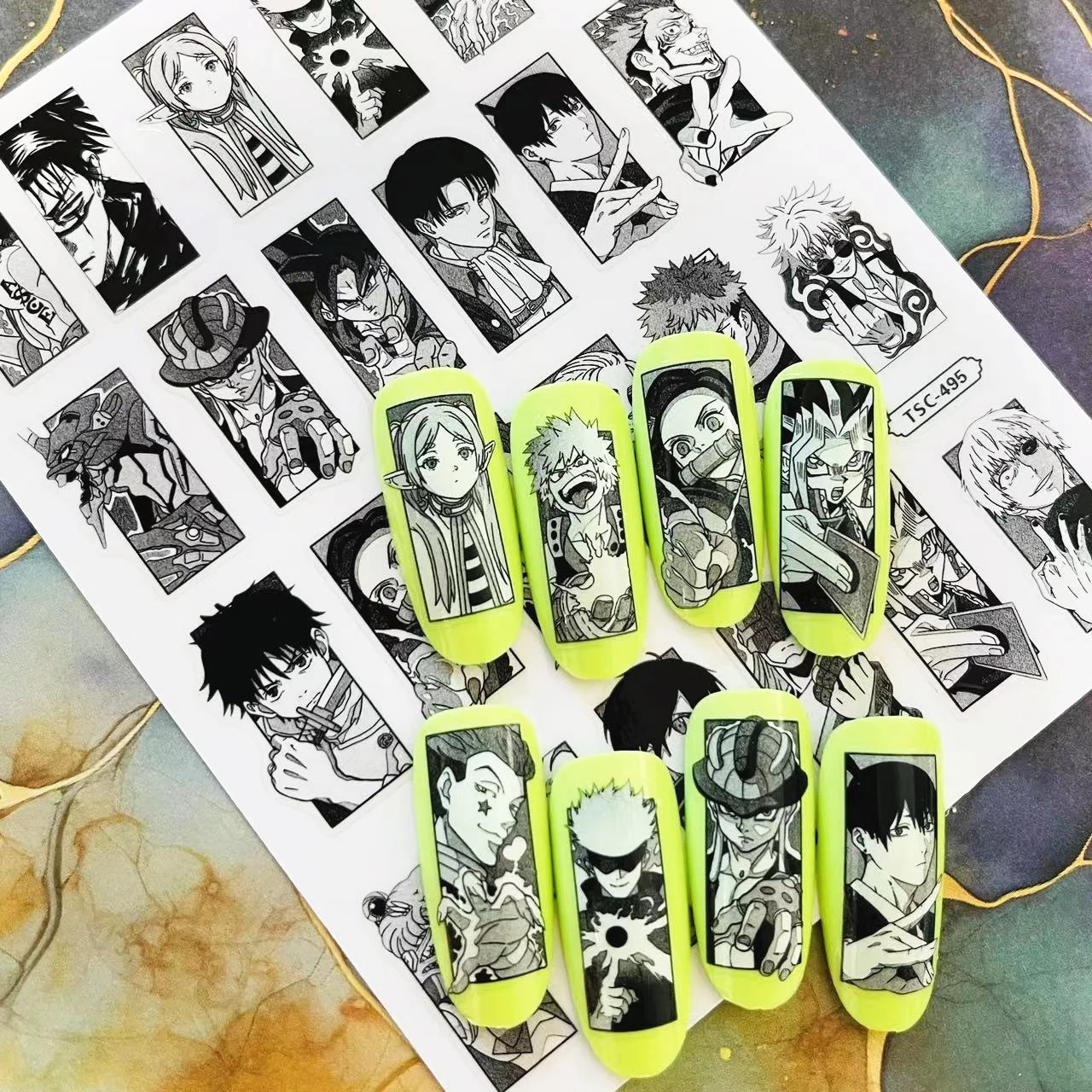 1 piece anime cute sonny boy and girl angel 3d Nail Art Sticker Nail deco Slider TSC-495 nail stickers nail decals